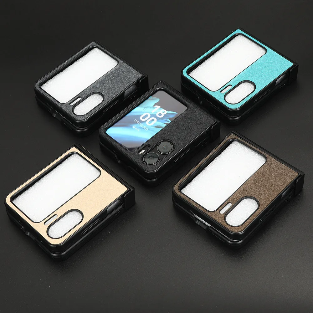 Для OPPO Find N2 флип-чехол модный матовый кожаный чехол из искусственной кожи задняя