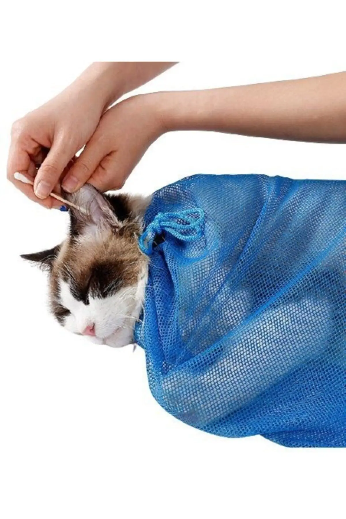 

Голубая сумка для мытья кошек, искусственная кожа, Сетчатая Сумка, перчатки для обрезки ногтей, сетка для мытья кошек и собак