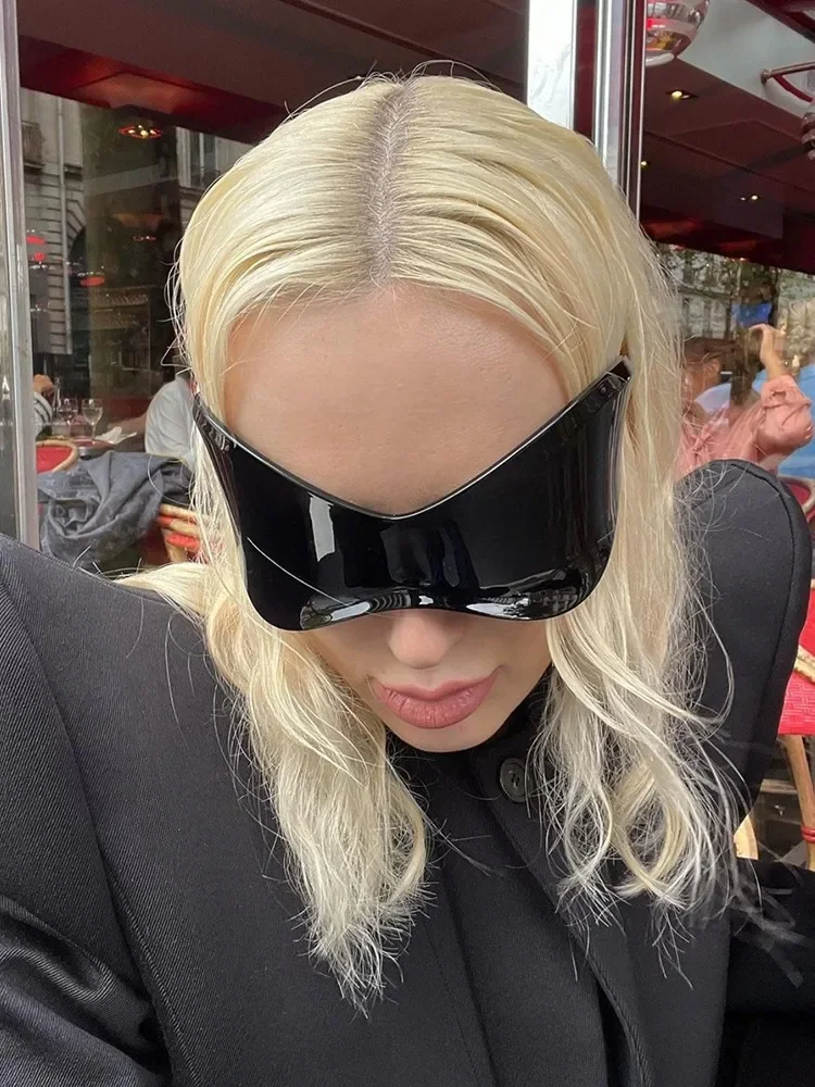 Панк Y2K солнцезащитные очки для женщин и мужчин потому что большие спортивные