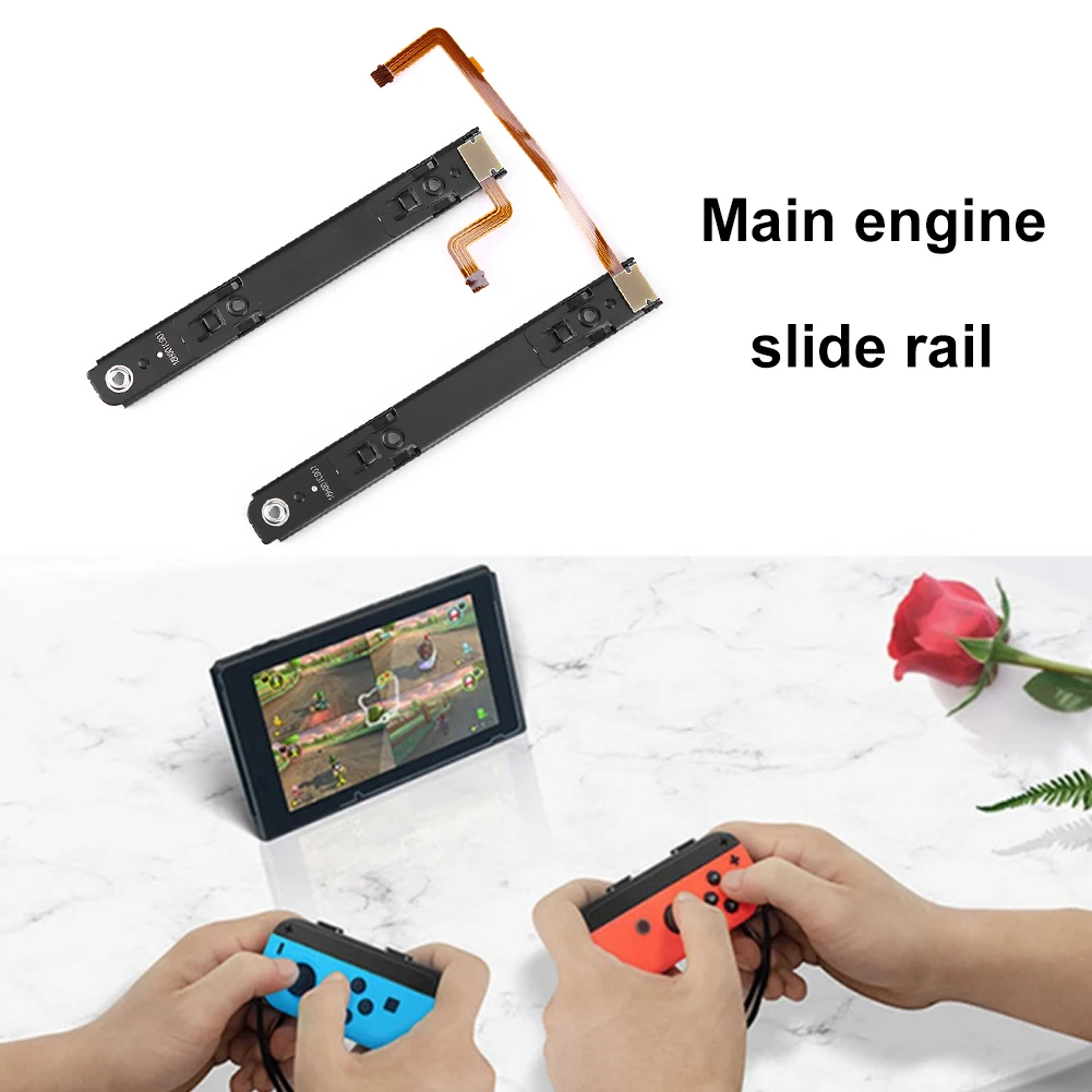 

Right Left Slide Rail with Flex Cable Easy Installation Side Slide Rail for Switch OLED Console Joy Con Repair Part Accessories