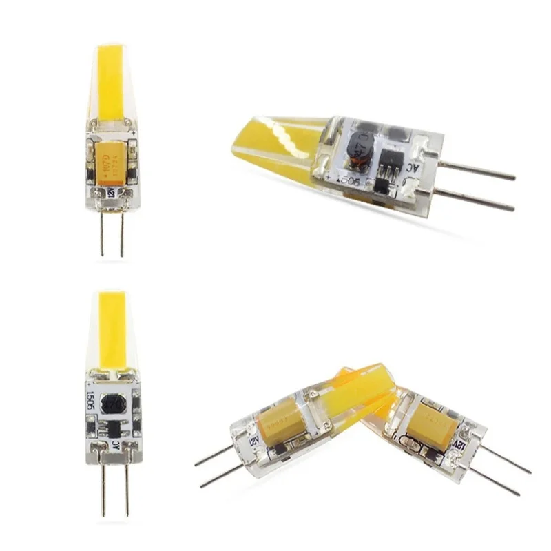 5 шт. мини-G4 светодиодная лампа COB 6 Вт с регулируемой яркостью AC DC 12 В 220 110 свечи