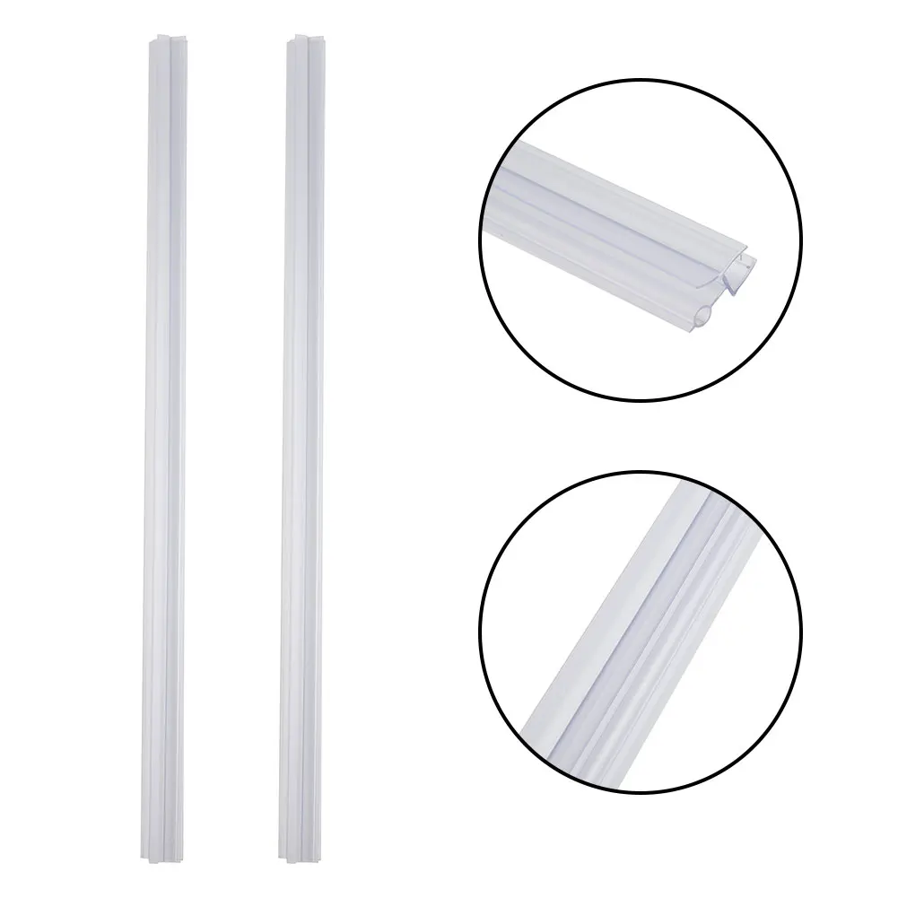 

2pcs Bathroom Sealing Strip Galss Door Bottoom Seal Strips Crashproof Soundproof Glass Shower Door Seal Hardware Accessories