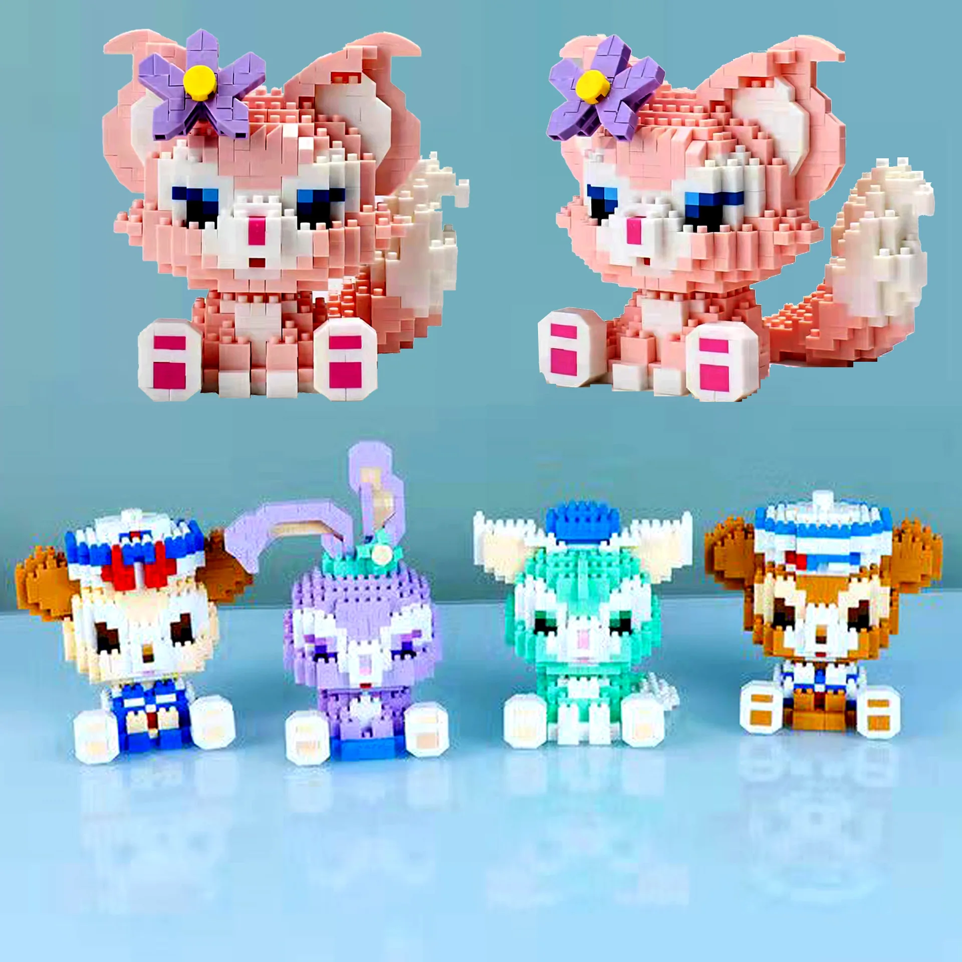 

Disney Lena Bell Building Blocks Brick Toys Anime Mini Building Blocks Cartoon Minnie Character Teaching Aids Children's Toys