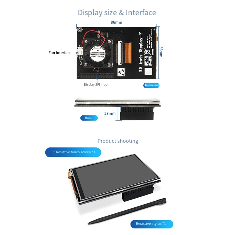 Для Raspberry Pi 3 5 сенсорный экран 480X320 ЖК-дисплей TFT корпус из АБС-пластика