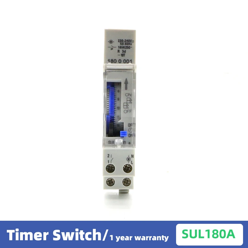 

SUL180a Time Switch Mechanical 24 Hours Programmable 220V 16A 24H 8 Settings Manual/Auto Controller