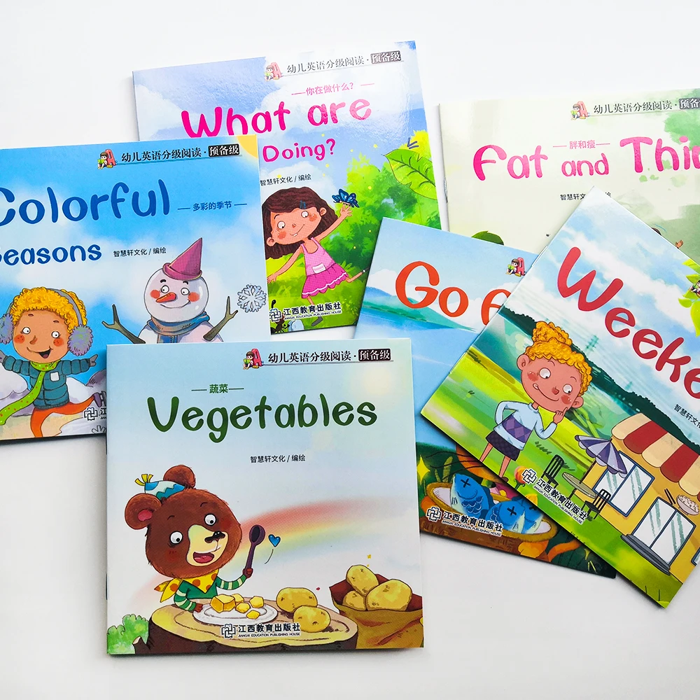 Juego de 60 Libros para niños, libro educativo de aprendizaje de palabras en inglés, Libros de lectura de cuentos para bebés