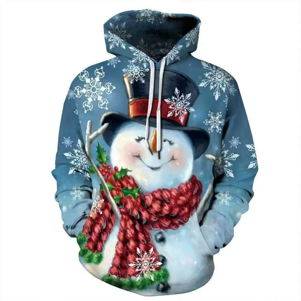 

2023 New Hot Selling Christmas Hoodie 3D Digital Printing Casual Loose Sleeve Round Neck Hoodie Plus Size xxs-6XL