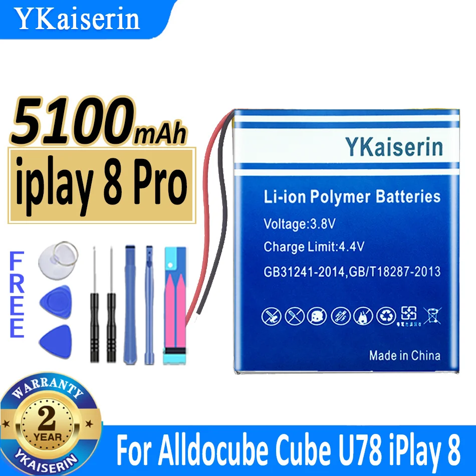 

Аккумулятор ykaisсеребрин 5100 мАч iplay 8 Pro для планшетного ПК Alldocube Cube iPlay8 U78 iPlay8 Pro