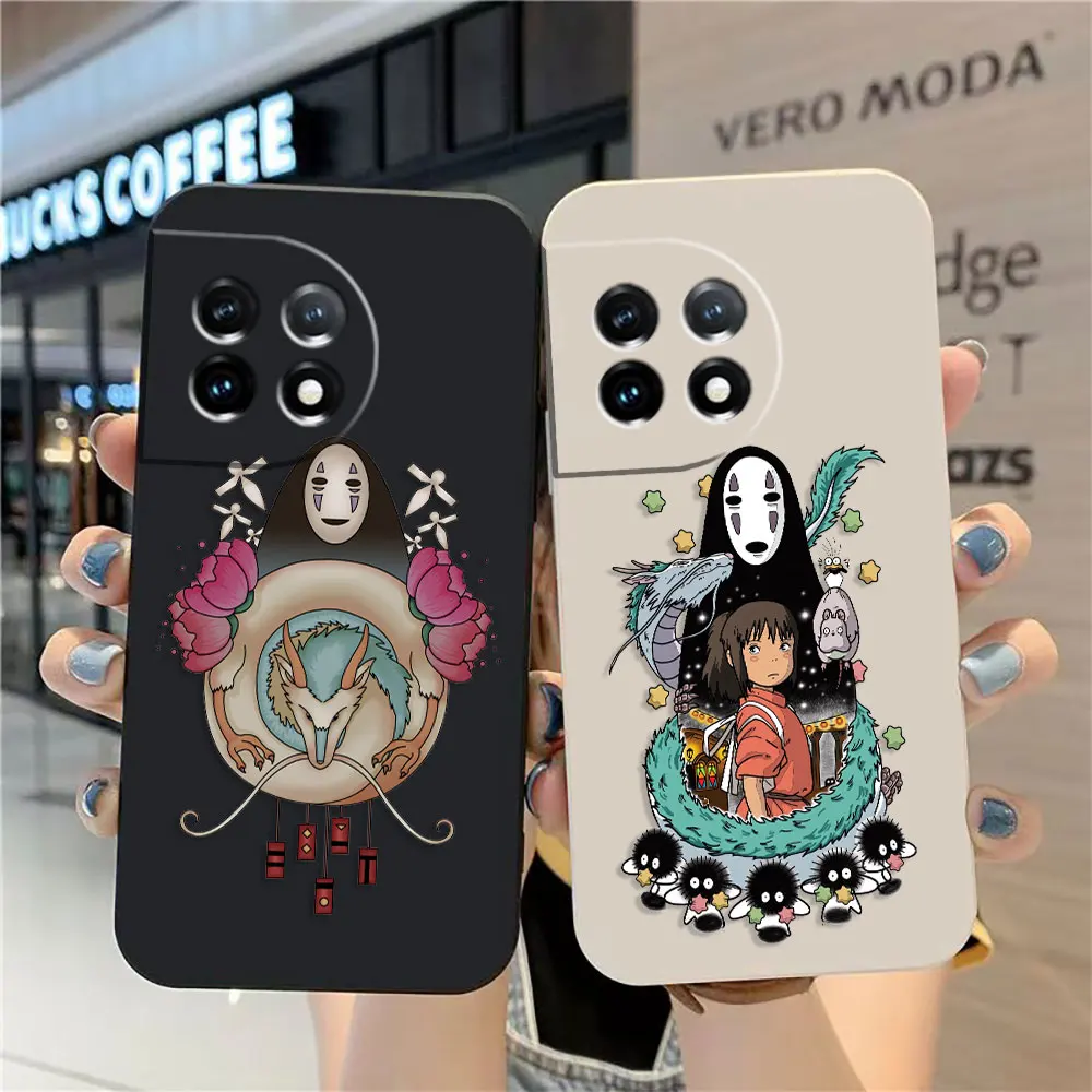 

Case For Oneplus 11 10 9 9R 8 8T 7 7T ACE 2 2V NORD CE 2 Lite Pro Simple Liquid Silicone Case Spirited Away Without A Face