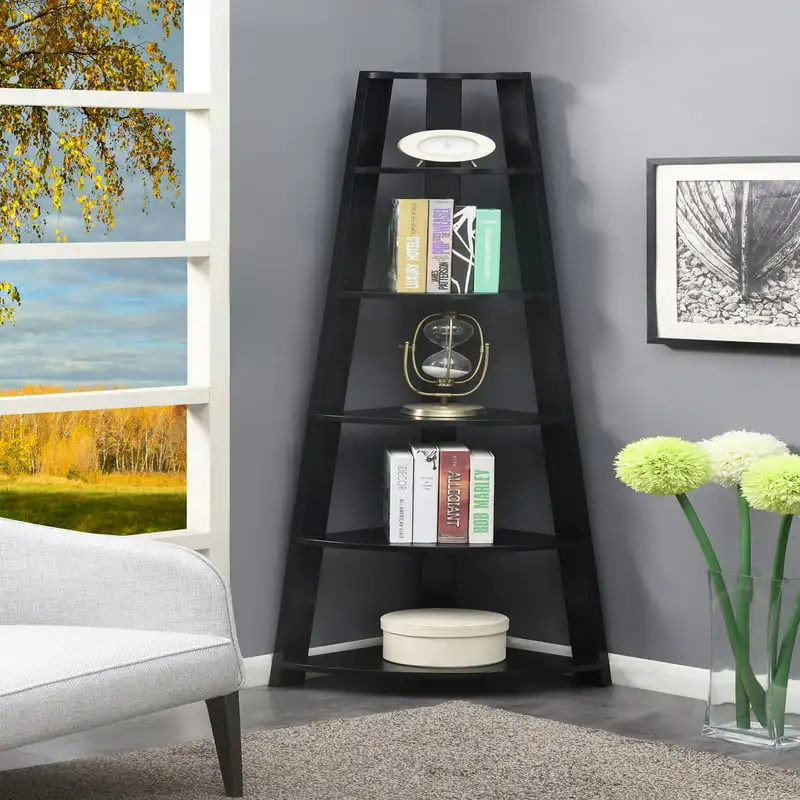 

Tier Corner Bookcase, Black