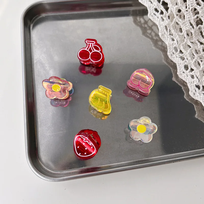 Маленькие свежие стильные заколки для волос с фруктами милые мини Летний стиль