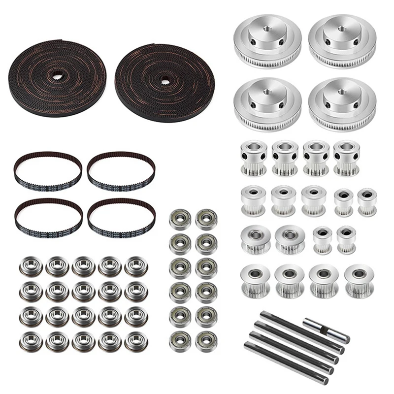 

For VORON 2.4 GT2 LL-2GT RF Open Timing Belt Kit,2GT 16T 80T 20T Toothed Pulley 625 F695 2RS Timing Belt