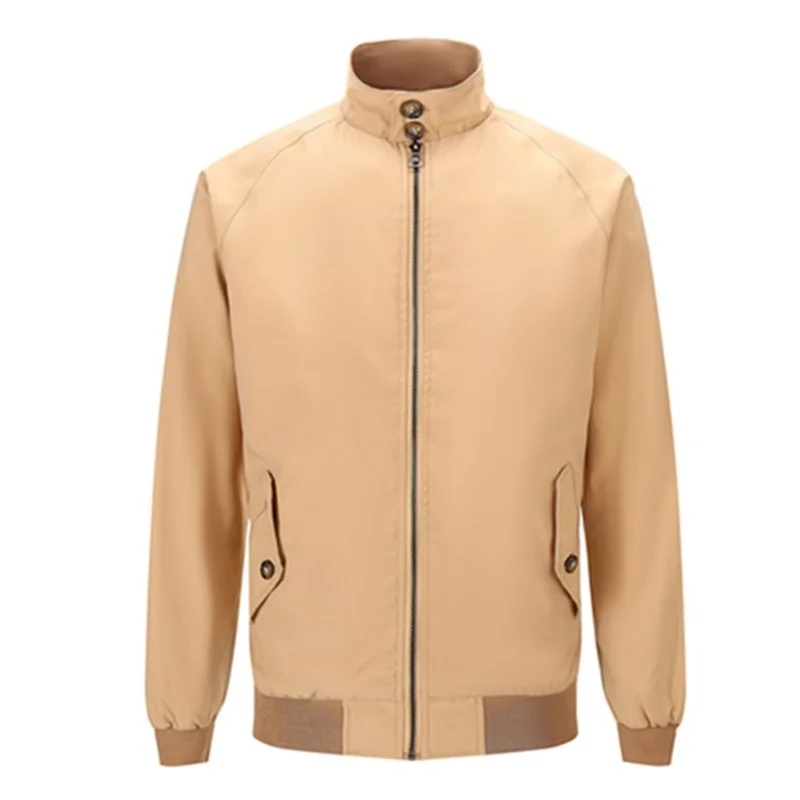 

2022 Spring and Autumn New European and American Casual British Style Solid Color Stand-up Collar Zipper Long-sleeved Jacket