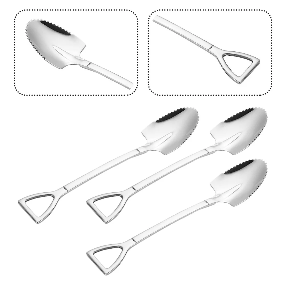 

3 Pcs Stainless Steel Spoon Grapefruit Spoon Fruit Spoons with Serrated Edges