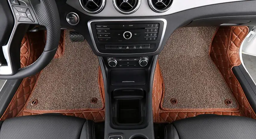 

Коричневые автомобильные коврики под заказ, подходит для Mercedes Benz gla200, автомобильный Стайлинг, автомобильный коврик, автомобильный аксессуа...