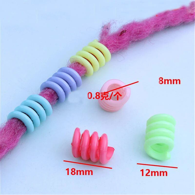 50 шт. 12x18 мм Разноцветные акриловые бусины с большими отверстиями для волос