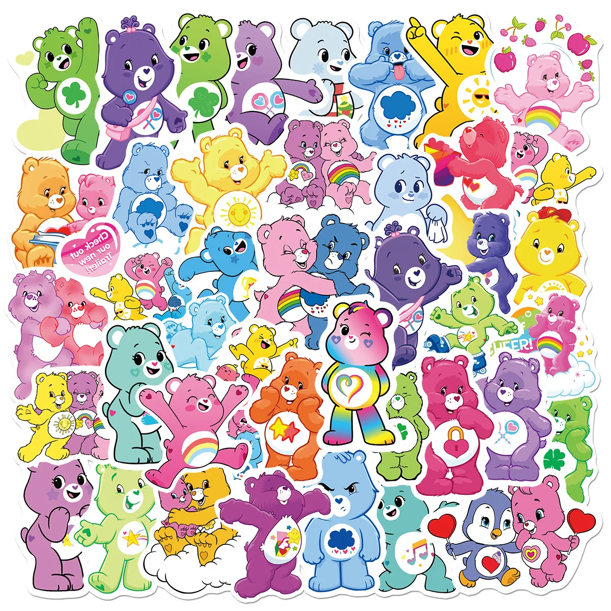 

40/50pcs Cartoon Anime Kawaii Care Bear Doodle Kids Sticker