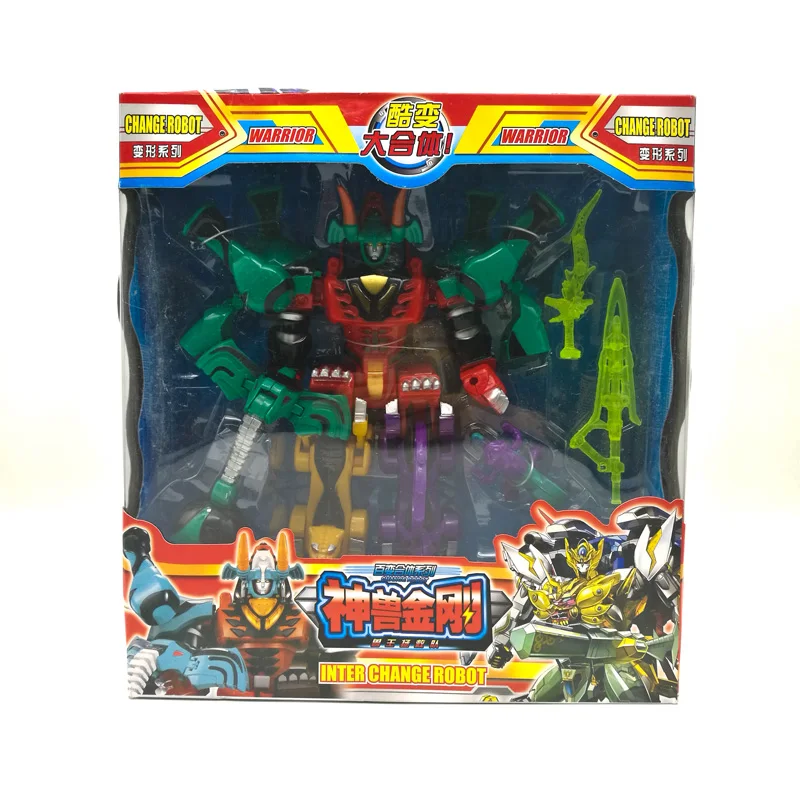 

Deformation Toys 5 In 1 Dinosaur Rangers Megazord Assembly Robot Action Figures Birthday Gifts Assembled Dinozords