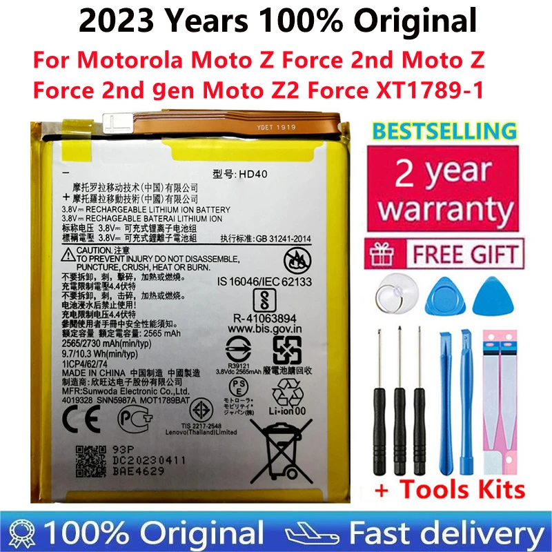 

Original For Motorola Moto Z Force 2nd Moto Z Force 2nd gen Moto Z2 Force XT1789-1 XT1789-06 3600mAh HD40 SNN5987A Phone Battery