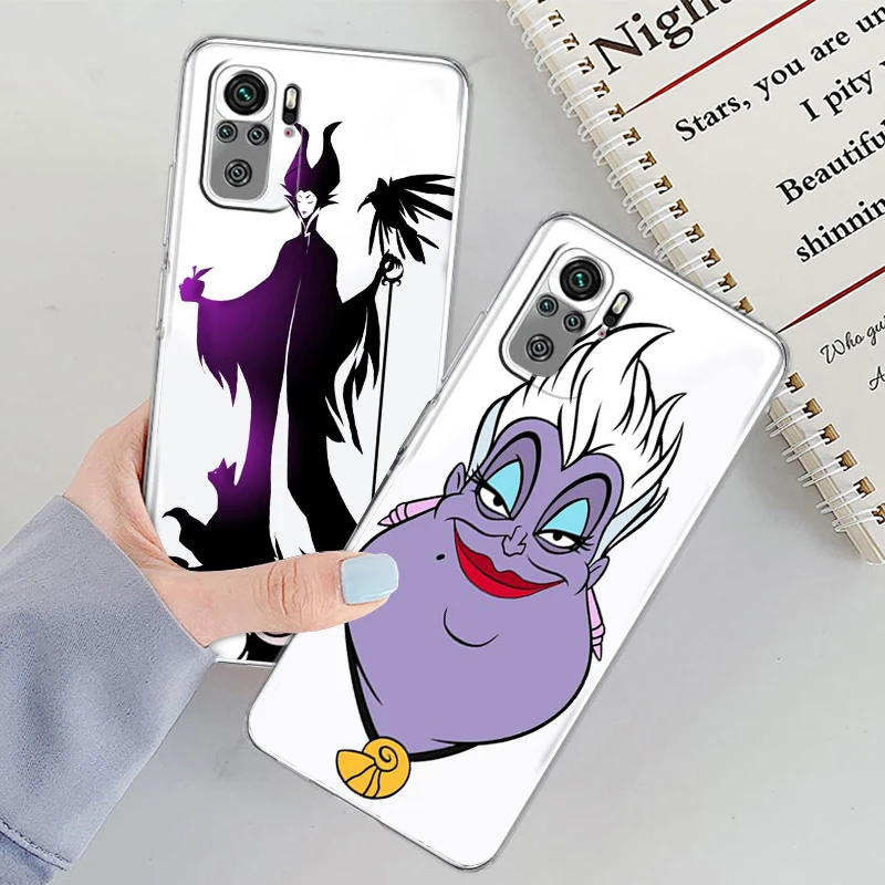 

Disney Villain Queen Art Transparent Cover Phone Case For Xiaomi Redmi K50 K40 Gaming 10 10C 9AT 9A 9C 9T 8 7A 6A 5 5G Armour
