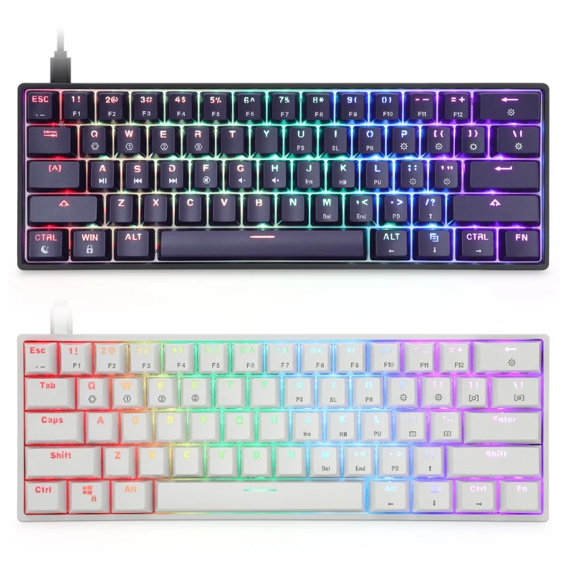 Беспроводная Механическая игровая клавиатура Skyloong SK61S 60%, 61 клавиша, BT 5,0, механическая клавиатура с программируемым по RGB