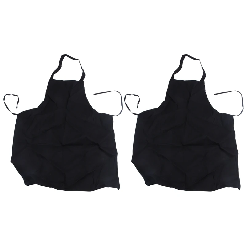 

HOT SALE 24 Pack Bib Apron - Unisex Black Apron Bulk With 2 Roomy Pockets Machine Washable For Kitchen Crafting BBQ Drawing