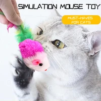 pet items cat supplies cat toy furry feather small mouse interactive play teeth grinding toys plush pet kitten chewing vocal toy