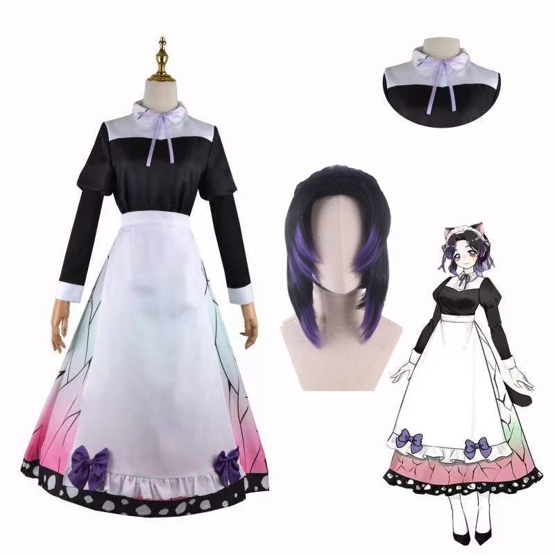 

Костюм для косплея шинобу из аниме «рассекающий демонов» кочоу, полный комплект из платьев горничной, ролевых игр для женщин, для вечеринки ...