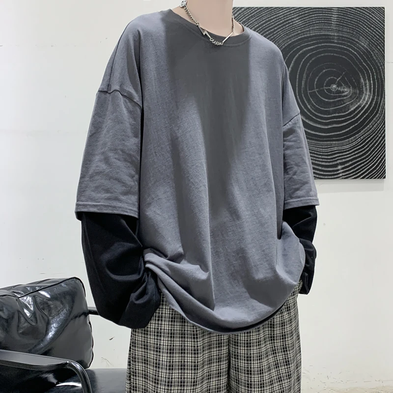 

2022 Men Solid Color Sweatshirts Oversized Patchwork Men Hoodies Sweatshirts Streetwear Black Hoodie Women Hip Hop