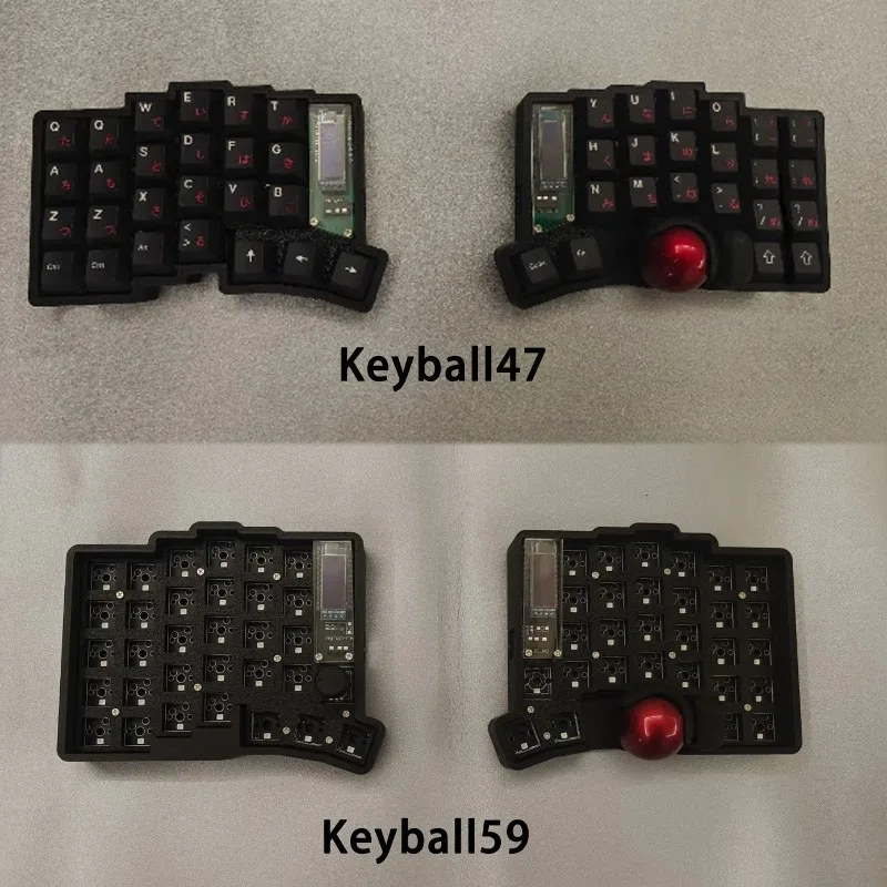 Комплект раздельной клавиатуры Trackball 3x5 (394447 клавиш) с поддержкой проводного подключения, настраиваемой RGB-подсветкой, возможностью горячей замены переключателей, эргономичной игровой клавиатурой с экраномтрекболом (art.: 3920dc37cedcb) - 3920dc37cedcb