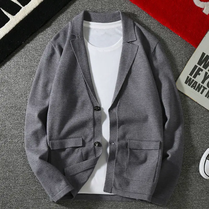 

2022 Spring Autumn New Men's Solid Color Thick Cardigan Sweater Top Quality Casual Fashion Knitted Coat Male Brand Clothes S27