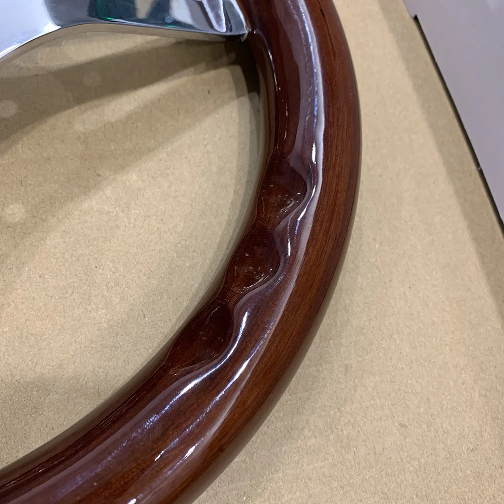 Автомобильный мини-руль из массива дерева диаметром 290 мм кронштейн серебра