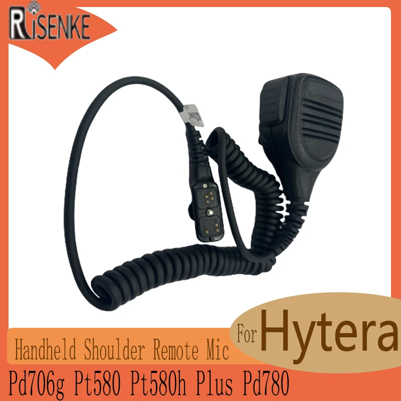 Микрофон RISENKE-Speaker для Hytera Pd706g, Pt580, Pt580h Plus, рация, двухстороннее радио, портативный плечевой дистанционный микрофон