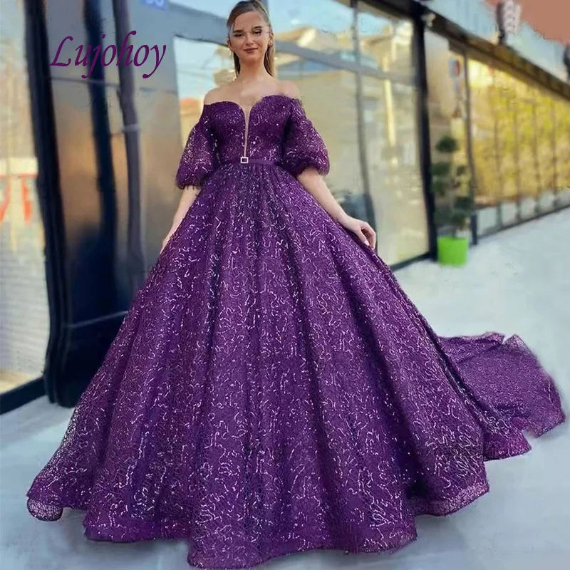 

Purple Lace Quinceanera Dresses Ball Gown Plus Size Masquerade Mexican Flower 15 Year Old Sixteen Sweet 16 Prom Dress