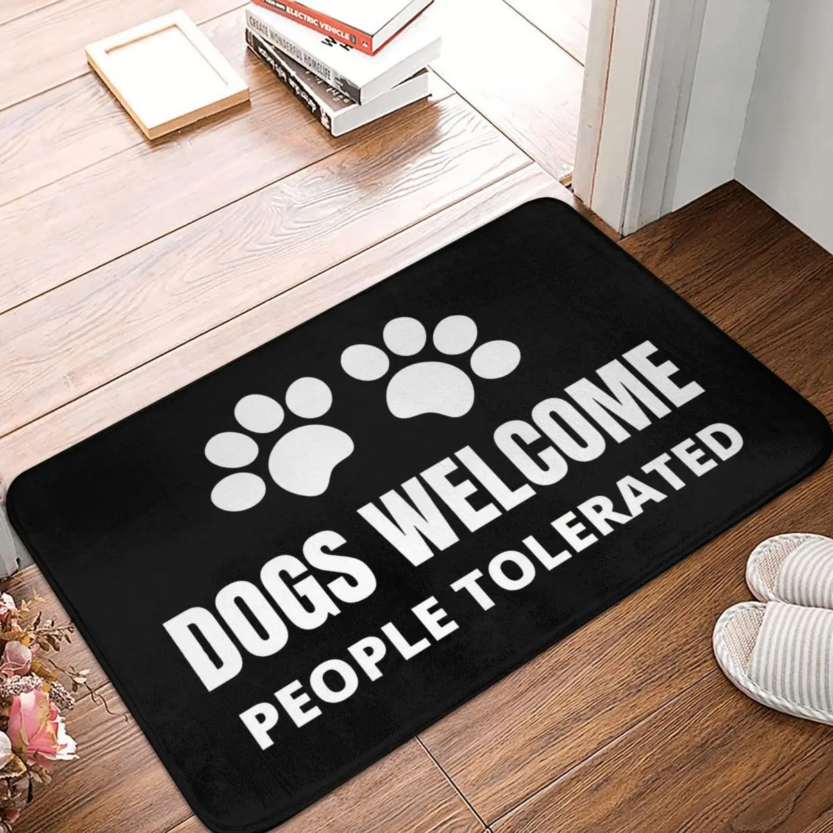 

French Bulldog Pet Anti-Slip Doormat Living Room Mat Dogs Welcome People Tolerated Hallway Carpet Welcome Rug Bedroom Decorative