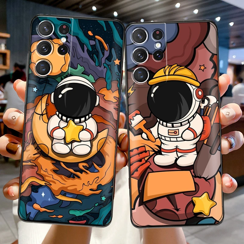 

Fashion Smiling Face Cute Cartoon Painting Phone Case For Samsung Galaxy S22 S21 S20 Ultra FE 5G S22 S10 10E S9 Plus Soft