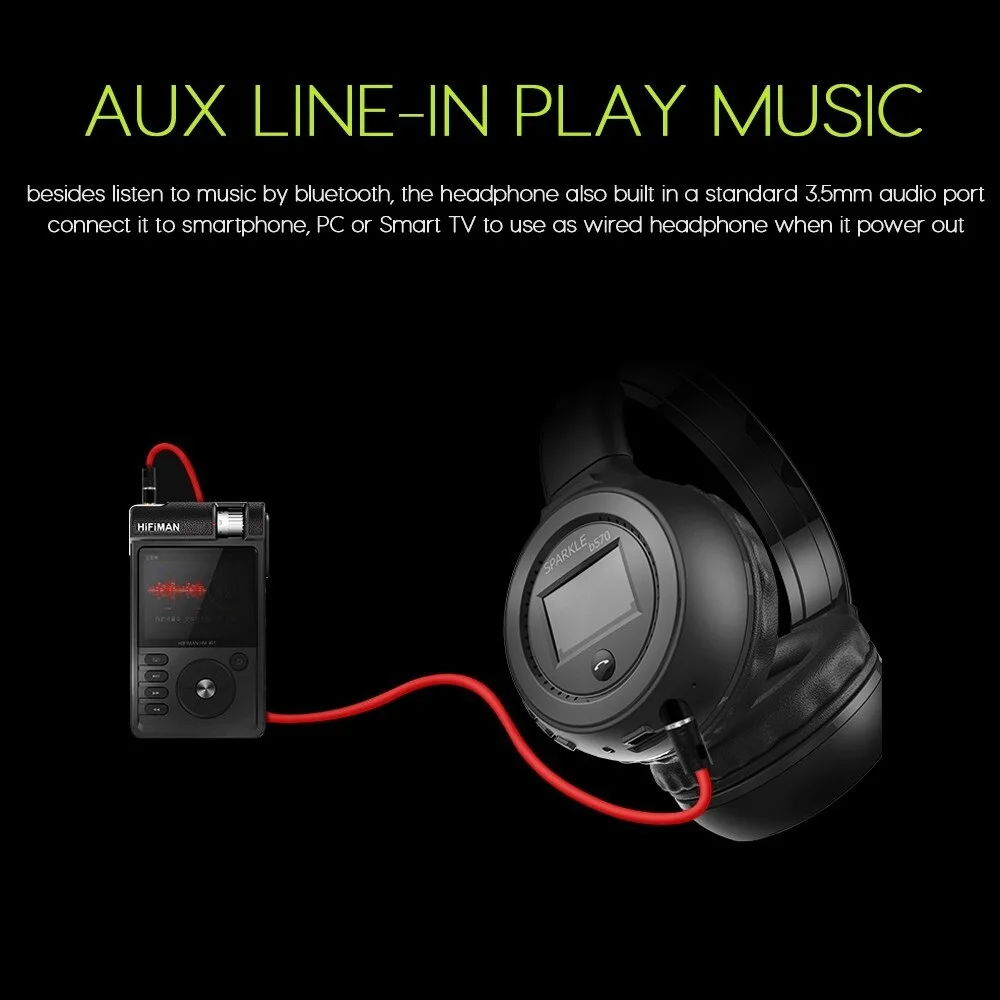 FOR Bluetooth Headphone Wireless Headset Foldable Support Micro SD Card AUX Microphone Earphone |