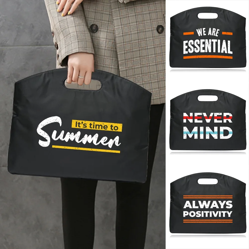 

2022 Fashion Briefcase Laptop Bag Case for MacBook Air 13 Trend Handbags Light Business Briefcase Phrase Printing Tote