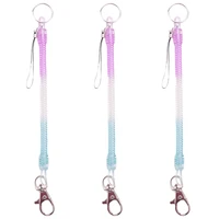 3x lobster hook purple blue spring stretchy coil keyring keychain strap rope cord
