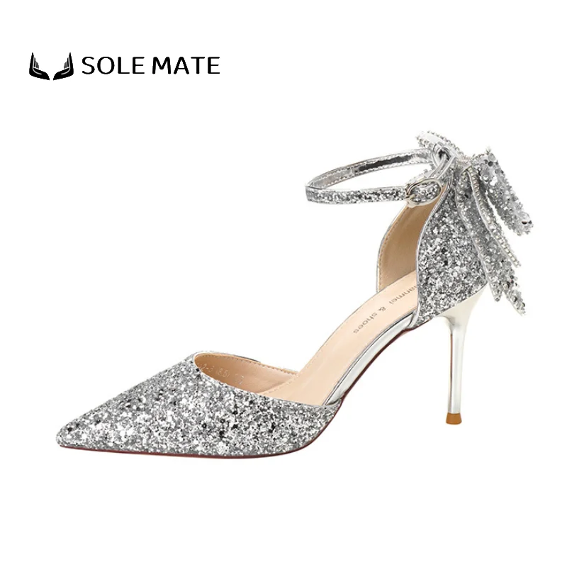 

SOLEMATE European and American-style Bow-knot High Heels - A Must-have for Parties with 6.5/8.5cm Heel Heights Available