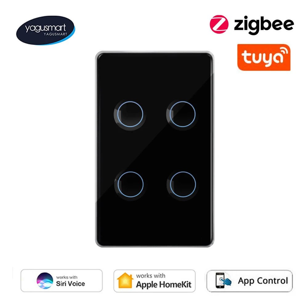 

Yagusmart Zigbee Smart Touch Panel Switch Tuya Smart Life APP Remote Control Wall Touch Light Homekit Switches Alexa Google Home