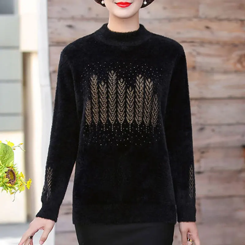 Женский трикотажный джемпер с ушками повседневный свободный стильный свитер