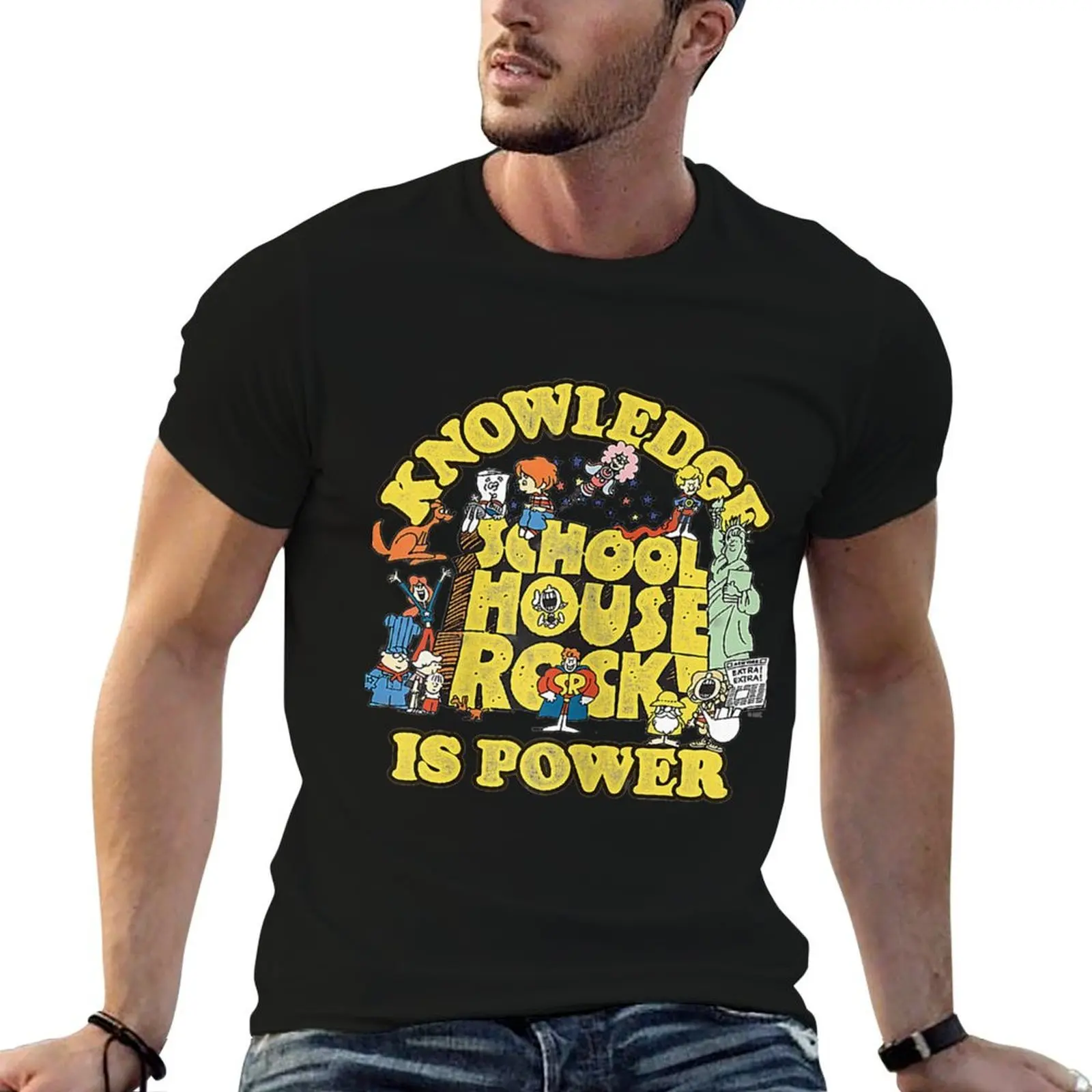 Фото Футболка Schoolhouse Rock Knowledge Is Power Logo Group, стильный топ с короткими рукавами и графическим принтом №1