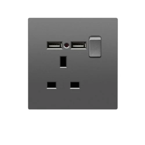 

Розетка с тремя отверстиями, 13 а, с двумя USB-портами