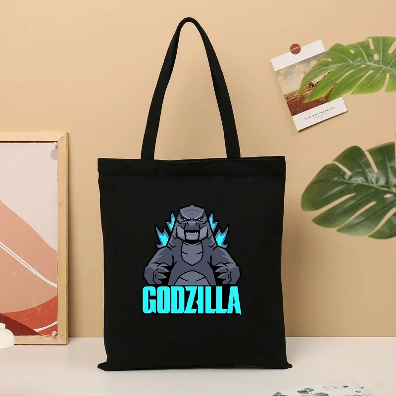 Godzilla Men Woman Hand Bag Y2k Vogue Canvas Fabric Shoulder Case Childern Adult Shopping / Go School Work HandBag Gift Hot