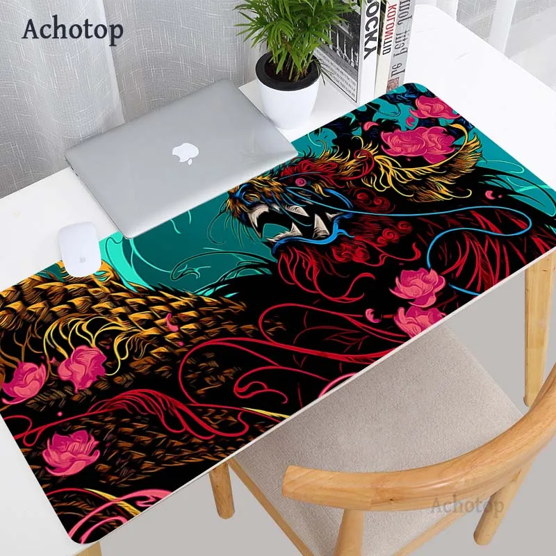 Коврик для мыши с изображением мифического зверя дракона большие игровые