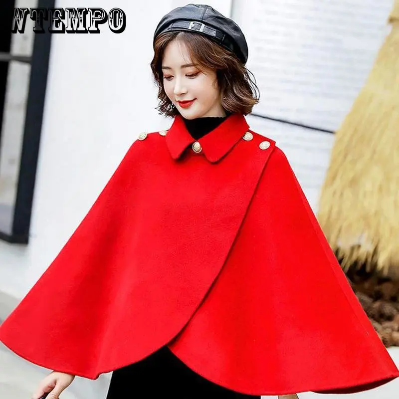 

Женская шерстяная накидка, универсальная теплая куртка без рукавов