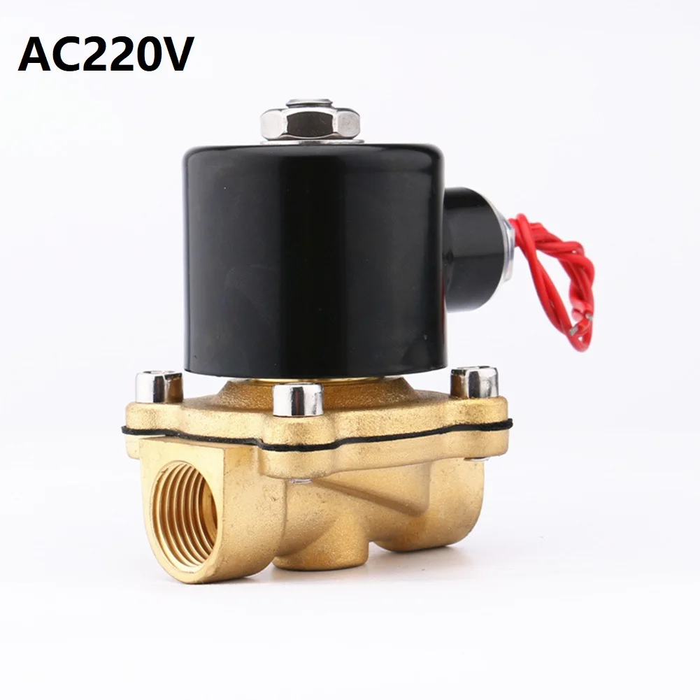 

2W-160-15 Electric Solenoid Valve 2 Normally Closed Water Inlet Valve Brass 1/2" AC220V/AC110V/DC24V/DC12V Solenoid Valve