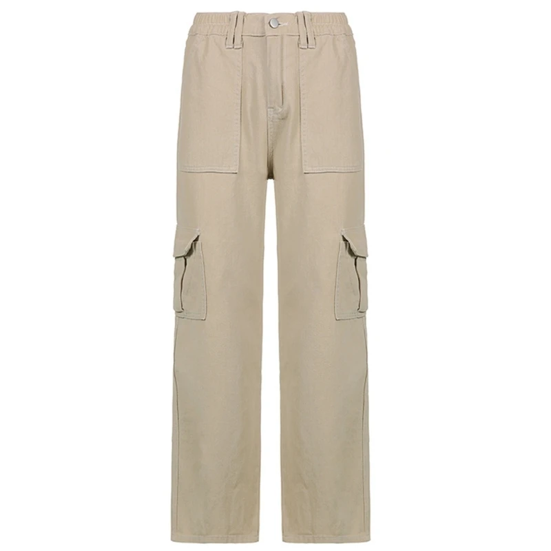 

Women's Cargo Pants High Waist Straight Denim Trousers Joggers Pants for Daily