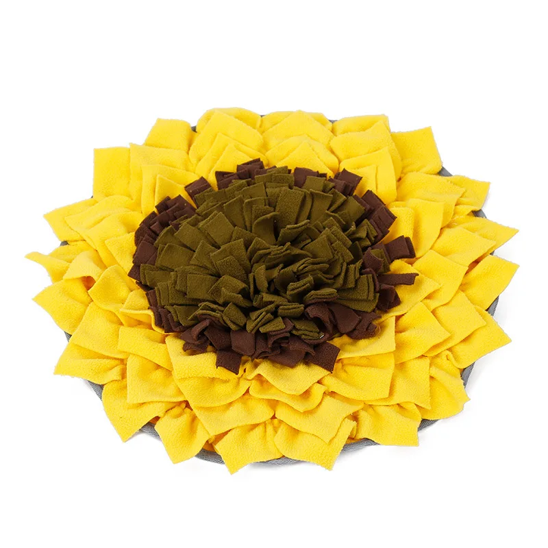 

Dog Training Blanket Pet Dog Interactive Toy Yellow Round Shape Sniffing Pad Washable Training Feeding Mats Dog Toys Supplies